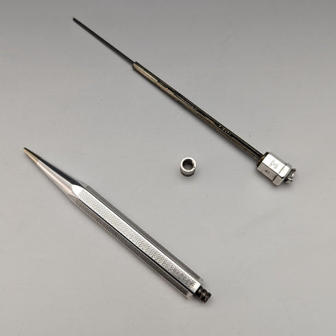 1964 British Vintage Yard O Red Hexagon Sterling Silver Propelled Mini Pencil